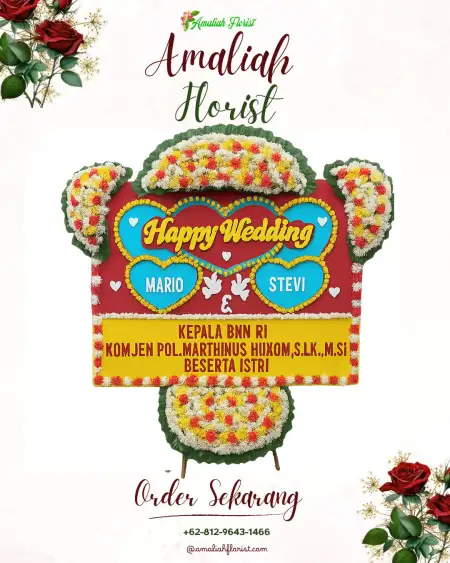 Papan Bunga Pernikahan Mander